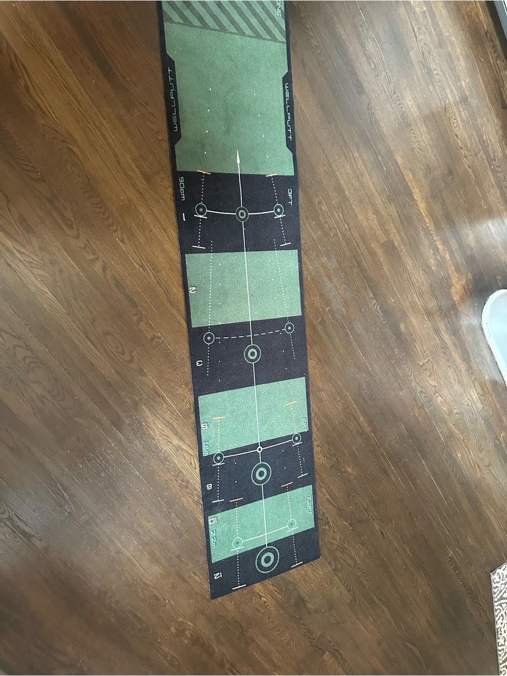 Well Putt 10 Ft.Putting Green Golf Alignment Mat - Green and Black